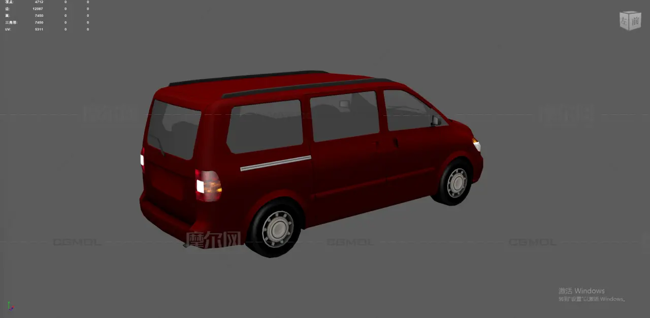 面包车 商务车 mpv 红色汽车