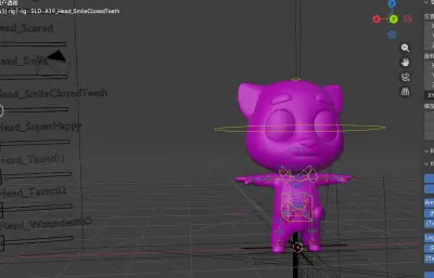 卡通浣熊blender模型,已绑定骨骼