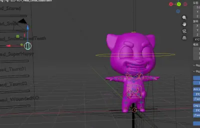 卡通浣熊blender模型,已绑定骨骼