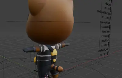 卡通浣熊blender模型,已绑定骨骼