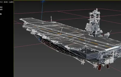 美国CVN-80企业号福特级核动力航母3D渲染模型