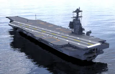 美国CVN-80企业号福特级核动力航母3D渲染模型