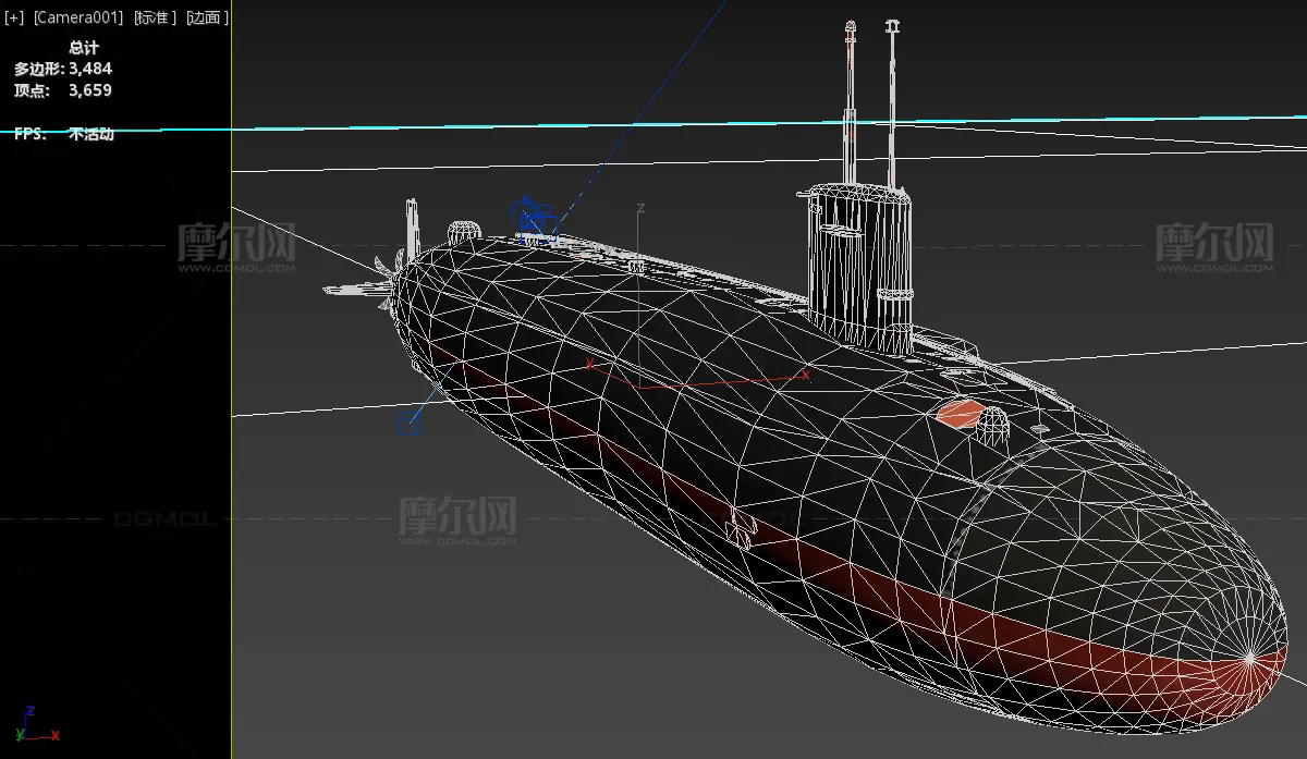 现代攻击型核潜艇3dmax模型