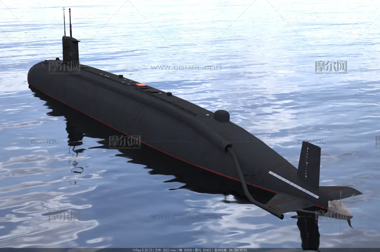 现代攻击型核潜艇3dmax模型