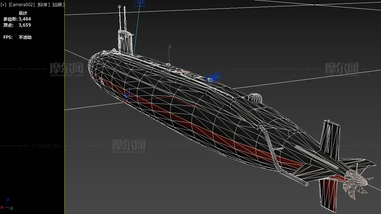 现代攻击型核潜艇3dmax模型