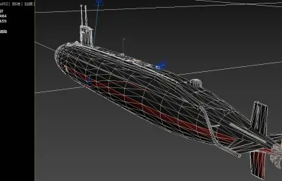 现代攻击型核潜艇3dmax模型