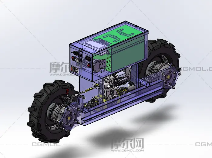 M400遥控运输车轮架总成STEP模型