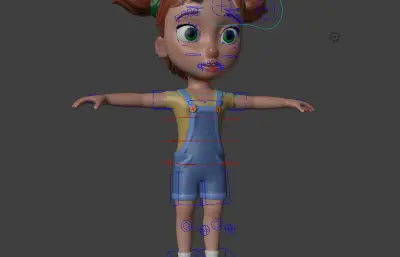 blender卡通女孩模型