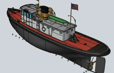 Tugboat DEARBORN拖船模型