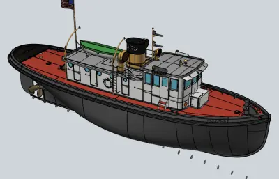 Tugboat DEARBORN拖船模型