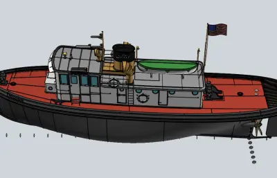 Tugboat DEARBORN拖船模型