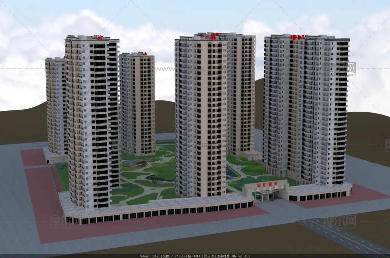 星汇雅居 高层围合住宅小区建筑与园林景观
