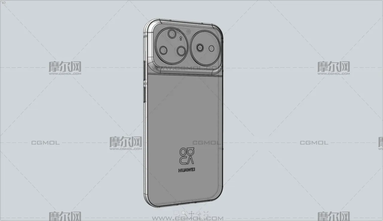 华为HUAWEI Nova 16 Ultra手机3D模型白膜,stp,C4d格式