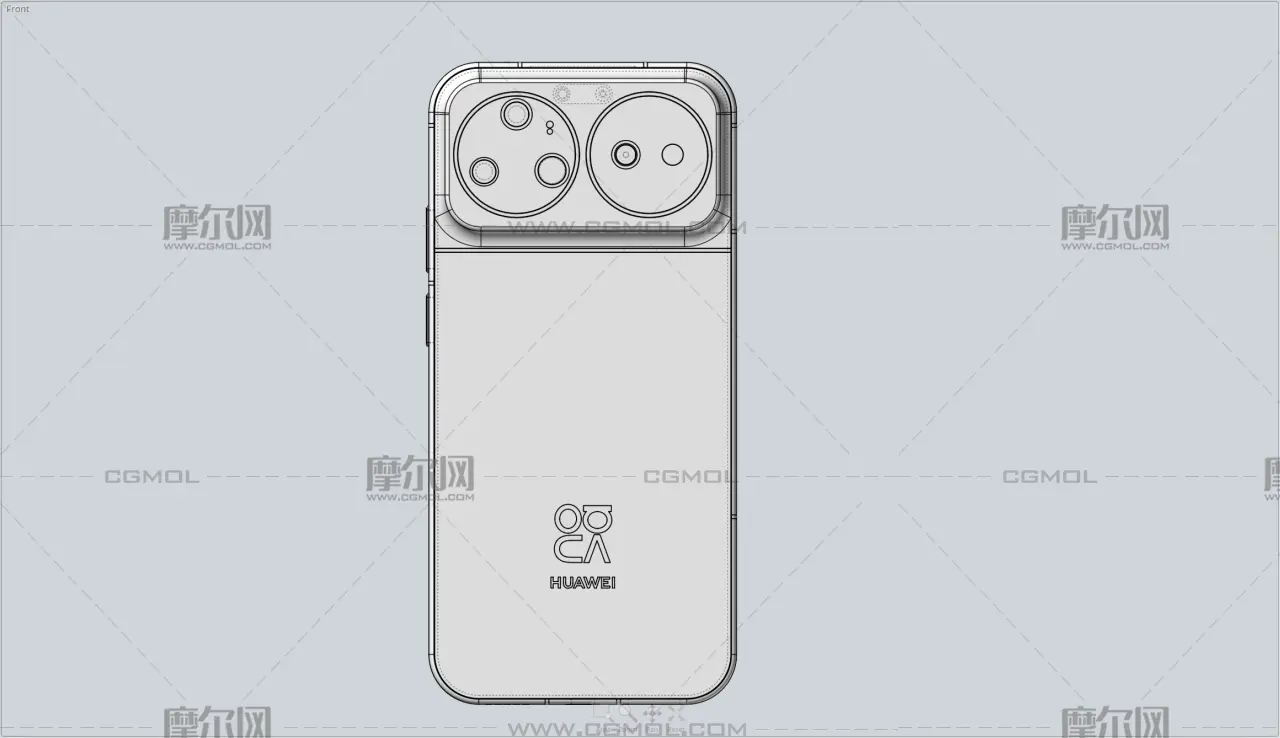 华为HUAWEI Nova 16 Ultra手机3D模型白膜,stp,C4d格式