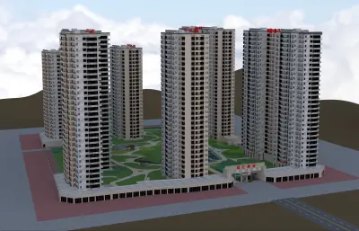 星汇雅居 高层围合住宅小区建筑与园林景观