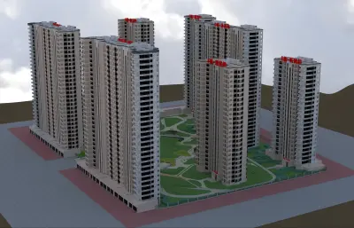 星汇雅居 高层围合住宅小区建筑与园林景观