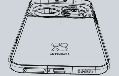 华为HUAWEI Nova 16 Ultra手机3D模型白膜,stp,C4d格式