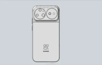 华为HUAWEI Nova 16 Ultra手机3D模型白膜,stp,C4d格式
