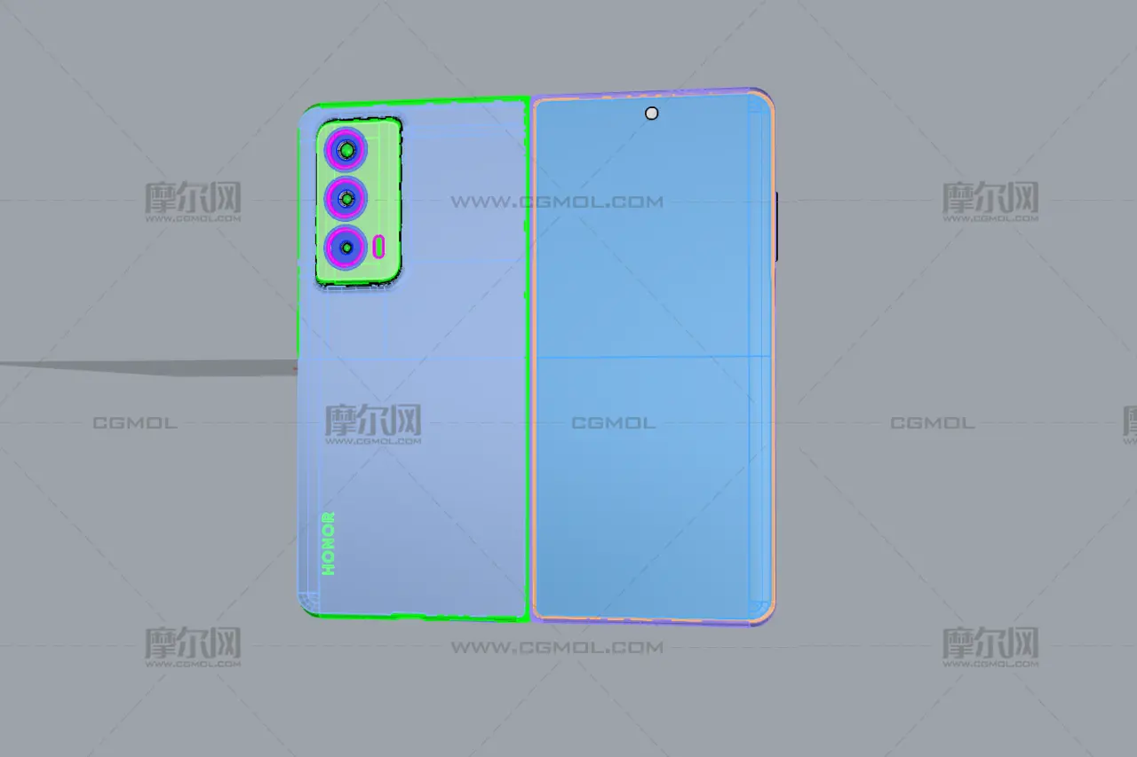 荣耀Magic Vs2手机3D外观模型,多格式模型