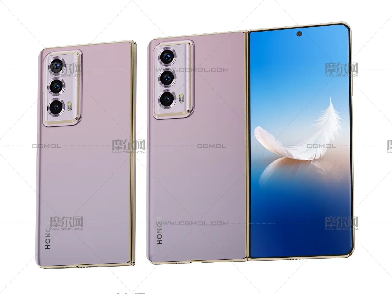 荣耀Magic Vs2手机3D外观模型,多格式模型