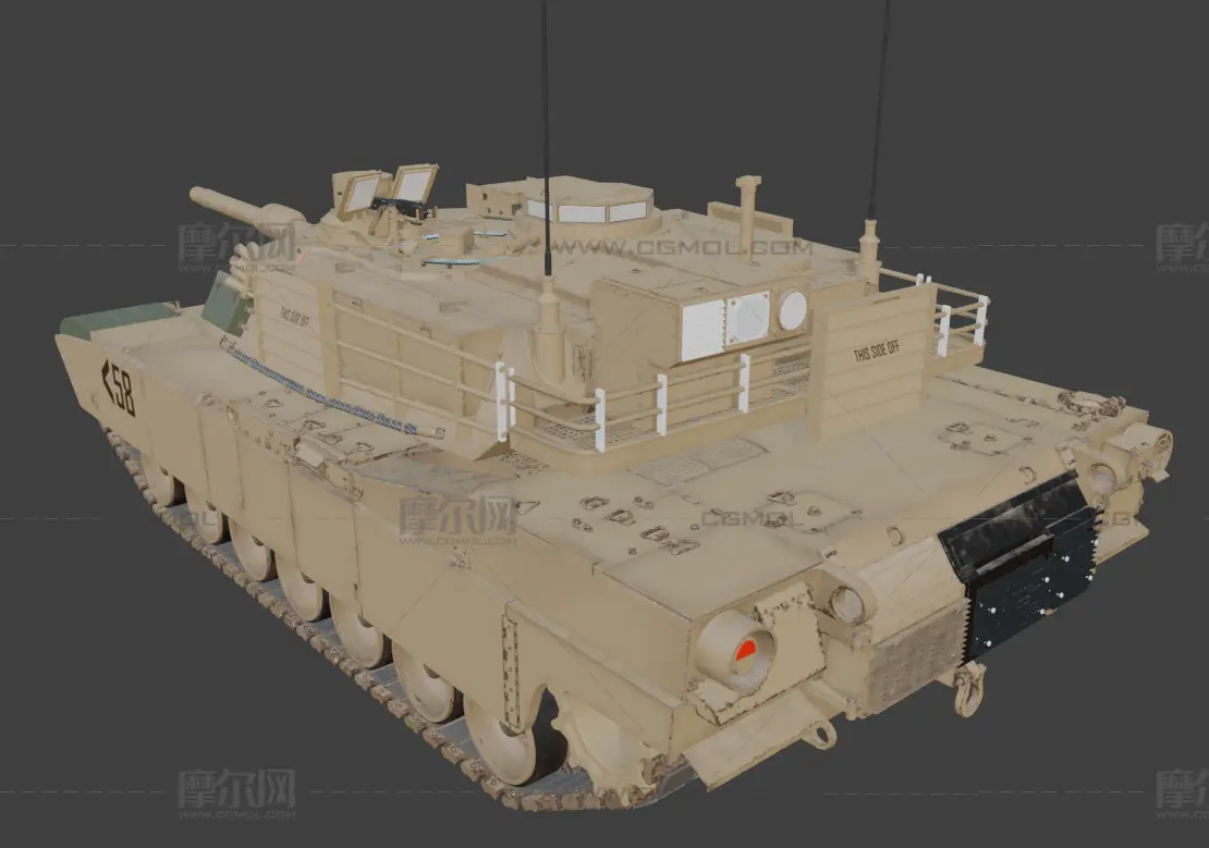 M1A2坦克FBX模型