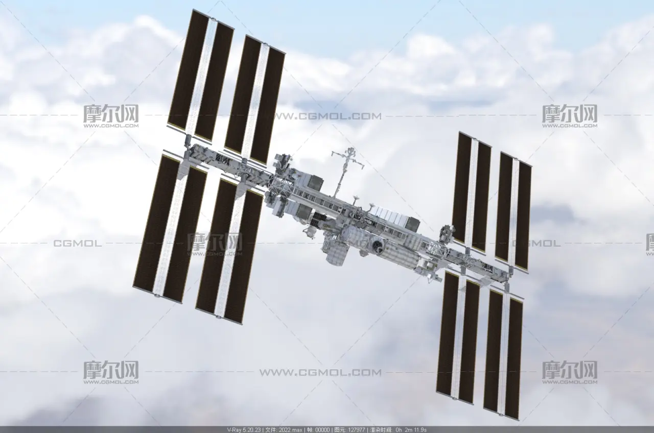 国际空间站 iss_gta 太空空间站航天设施塌陷模型