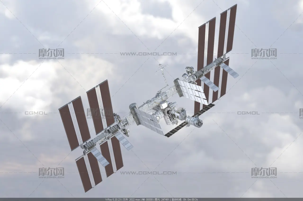 国际空间站 iss_gta 太空空间站航天设施塌陷模型