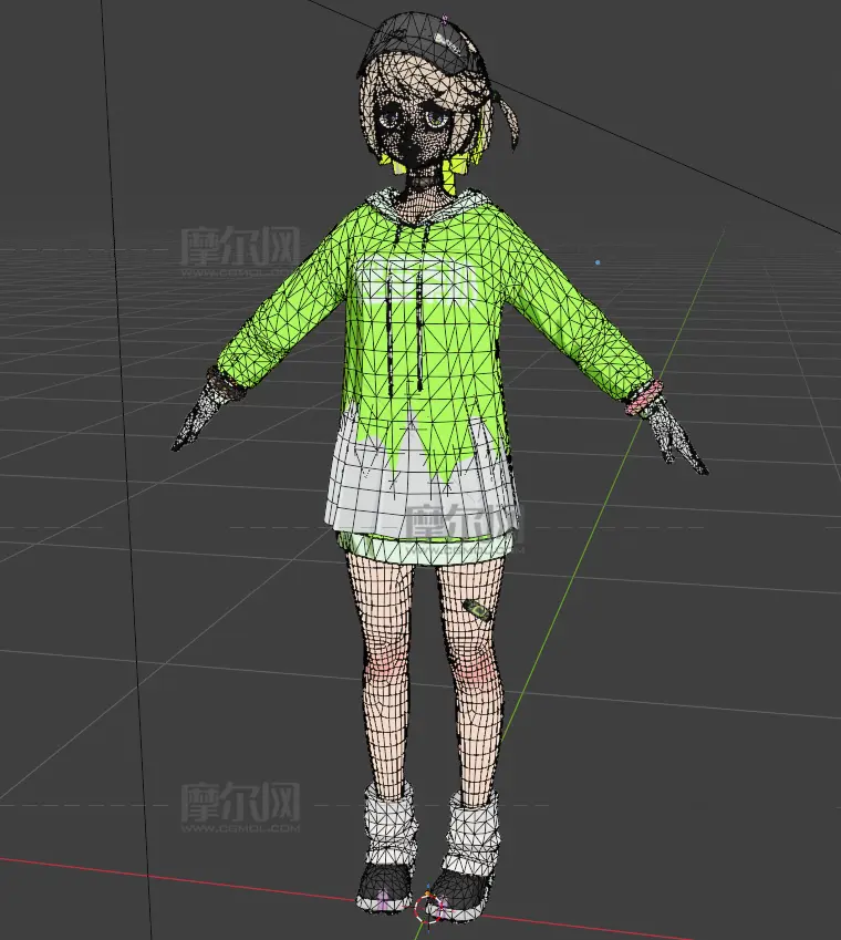 卡通少女萝莉,便利店店员,三套服装