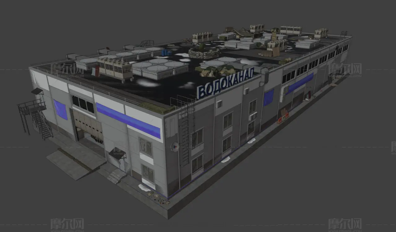 泵站,工厂泵房blender模型
