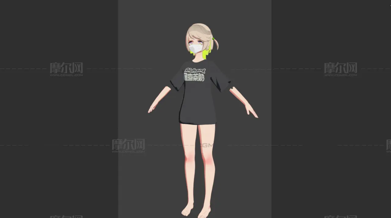 卡通少女萝莉,便利店店员,三套服装
