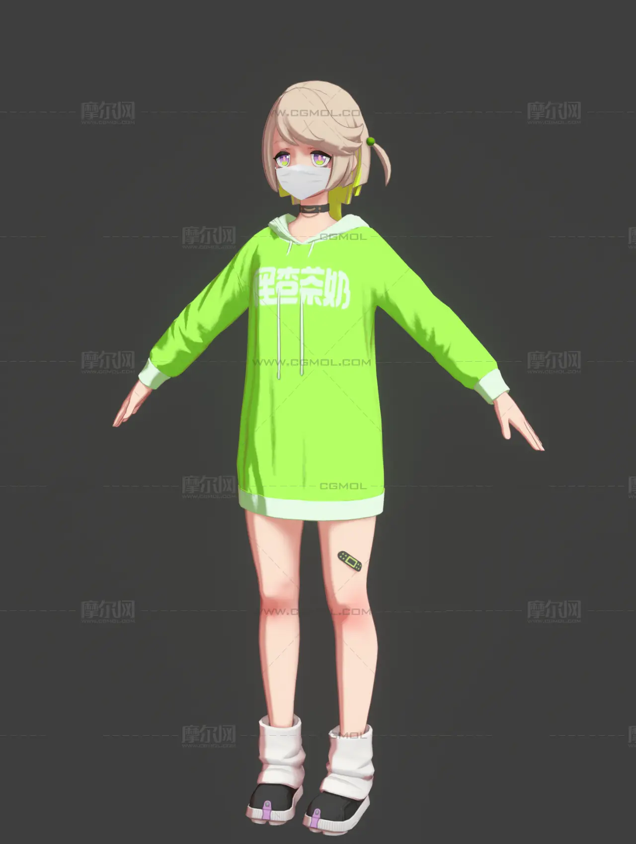 卡通少女萝莉,便利店店员,三套服装