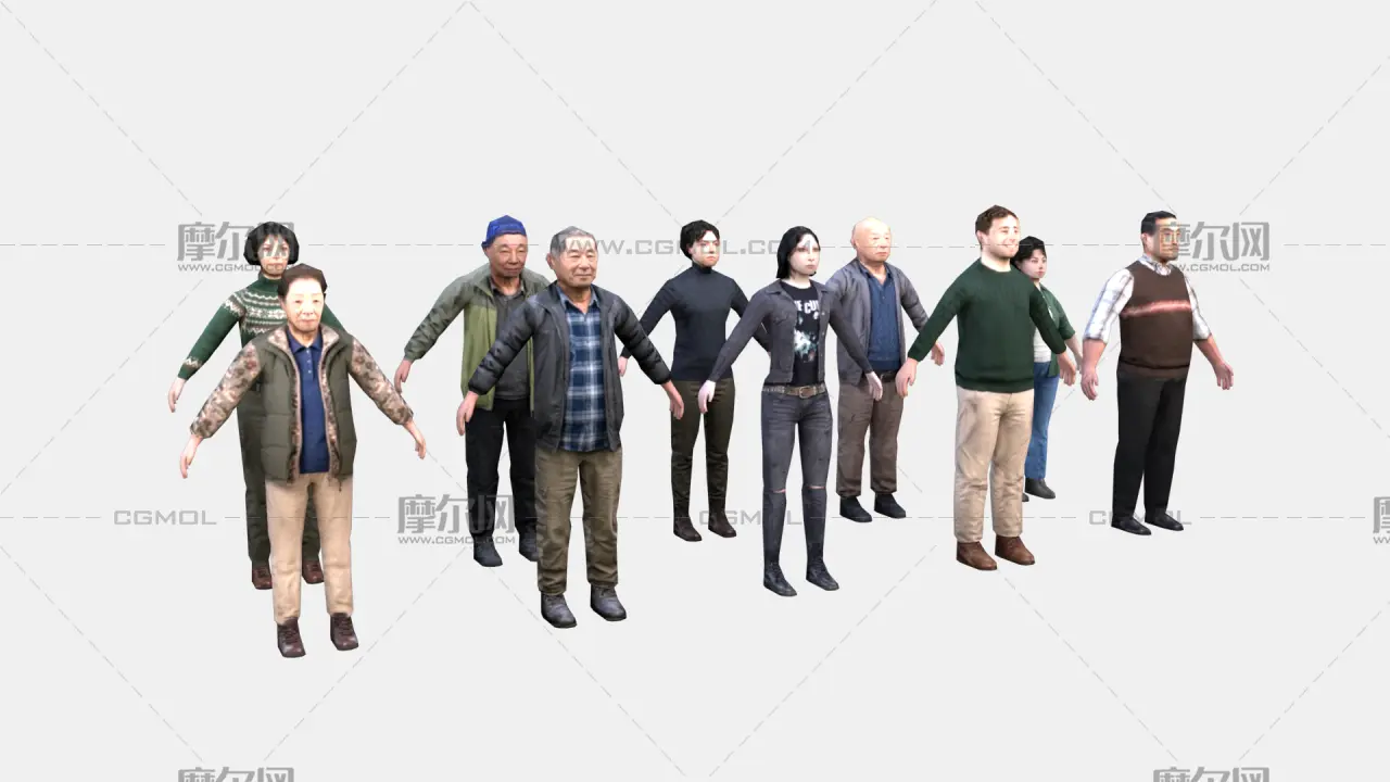 路人角色合集 人物模型 低模人物