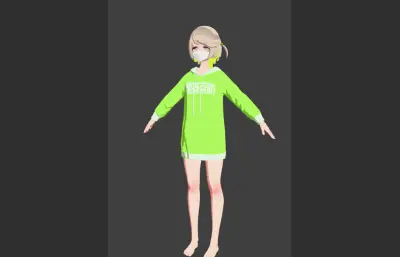 卡通少女萝莉,便利店店员,三套服装