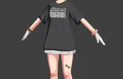 卡通少女萝莉,便利店店员,三套服装