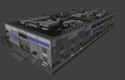泵站,工厂泵房blender模型