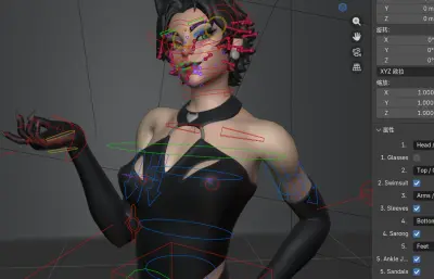 有绑定的猫女,女英雄blender模型