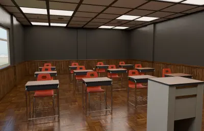 教室课堂blender模型