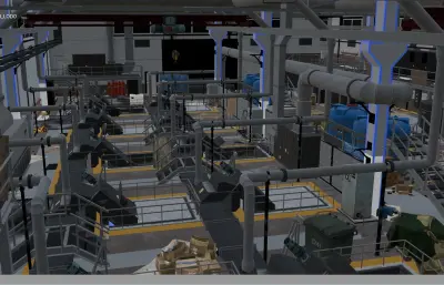 泵站,工厂泵房blender模型