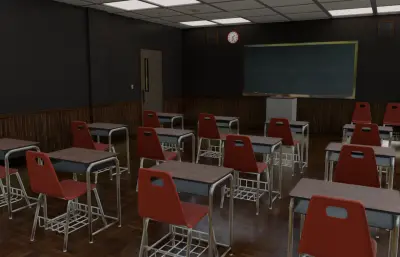 教室课堂blender模型