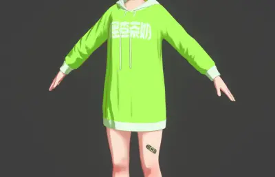卡通少女萝莉,便利店店员,三套服装