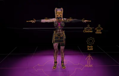 次世代高马尾墨镜女孩blender模型