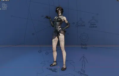 有绑定的猫女,女英雄blender模型