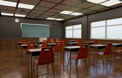 教室课堂blender模型