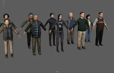 路人角色合集 人物模型 低模人物