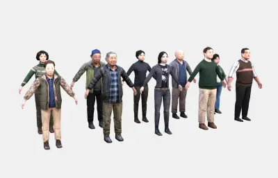 路人角色合集 人物模型 低模人物