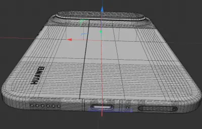 华为HUAWEI Pura X View手机C4D,keyshot模型