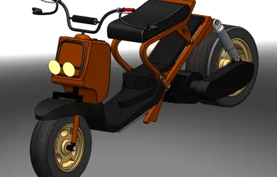 本田鲁库斯双轮摩托车solidworks模型