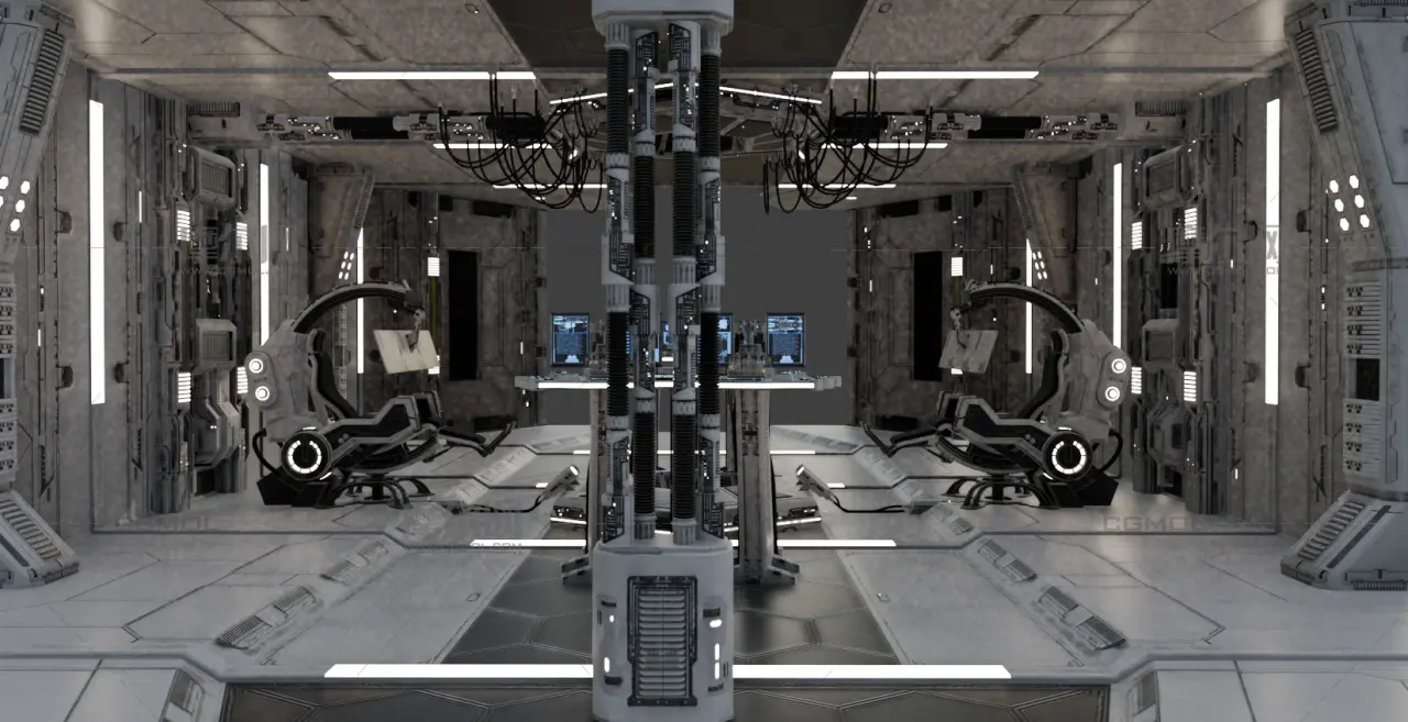 科幻控制室blender模型