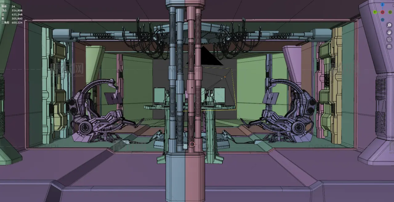 科幻控制室blender模型