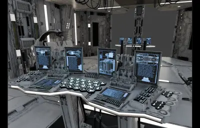 科幻控制室blender模型